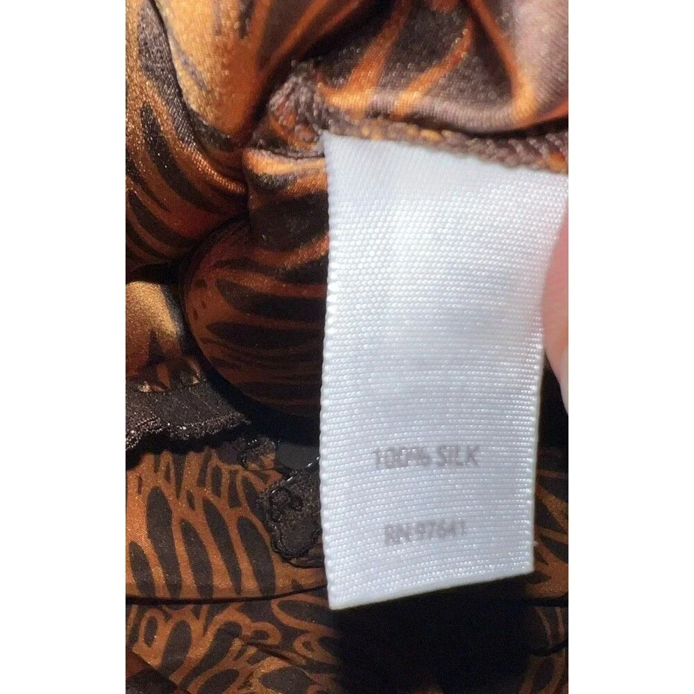 J. Jill Midi Skirt Womens 4 Silk Brown Floral Accordion Feminine Timeless Fairy - Picture 8 of 10